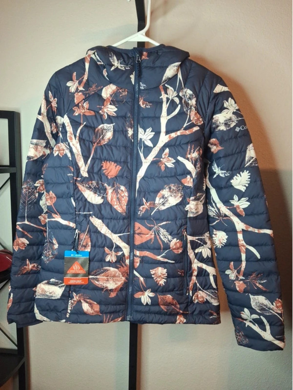 Columbia Womens White Out II Omni-Heat Hooded Puffer Jacket. New. Size S